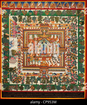 Thangka peinture bouddhiste du Népal Banque D'Images