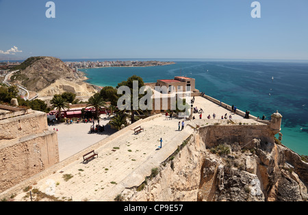 Château Santa Barbara à Alicante, Espagne Banque D'Images