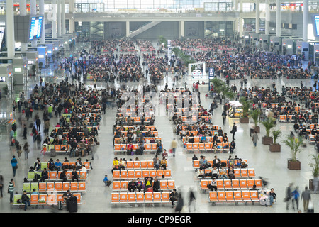 'Intérieur de la nouvelle gare d'Hongqiao de Shanghai Chine Banque D'Images