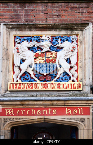 Merchant Adventurers Hall Entrée sur Fossgate York Yorkshire Angleterre Banque D'Images