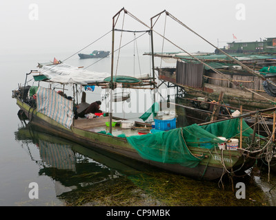 Bateau. YuGang Village de pêcheurs. Suzhou. Chine Banque D'Images