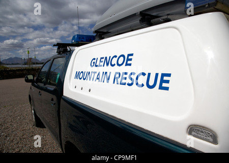 Glencoe Mountain Rescue véhicule en Ecosse Glen Coe uk Banque D'Images