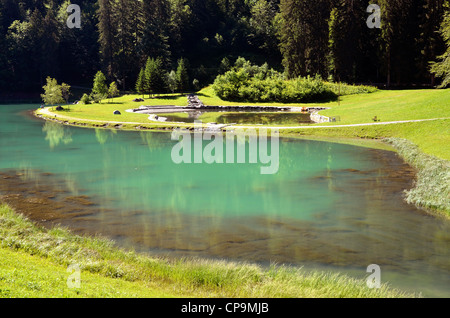 Lac de Montriond en France, dans le département de Haute-Savoie dans la région Rhône-Alpes Banque D'Images