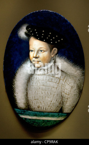 Leonard Limosin Limousin 1505 - 1577 France Portrait de François II 1544-60 comme Dauphin Roi de France Banque D'Images