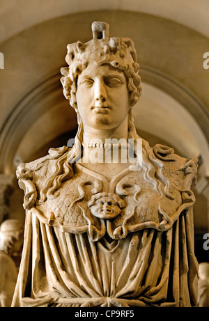 Athena Parthenos en copie romaine du 1er, 2ème CENT AD après le 5 100 BC original par Phidias Grèce Grec Banque D'Images