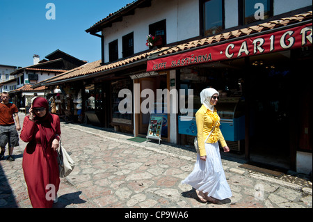 Bazar Bascarsija, le quartier turc boutiques, Sarajevo.la Bosnie-Herzégovine. .Balkans Europe. Banque D'Images