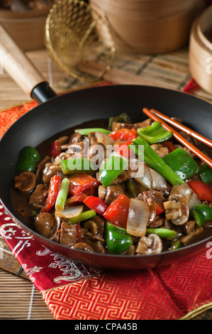 Boeuf en sauce aux haricots noirs Chinese food Banque D'Images