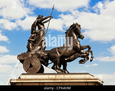 Le Char de Boadicea, Westminster Bridge, Londres, Angleterre. Banque D'Images