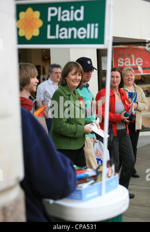 Harriet Harman de la campagne du parti travailliste avec candidat local Nia Griffiths à Llanelli, Nouvelle-Galles du Sud, juillet 2009. Banque D'Images