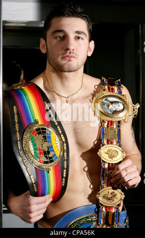 Nathan abilement (né le 17 février 1987) est un boxeur professionnel et actuel champion du monde WBO des poids lourds légers. Banque D'Images