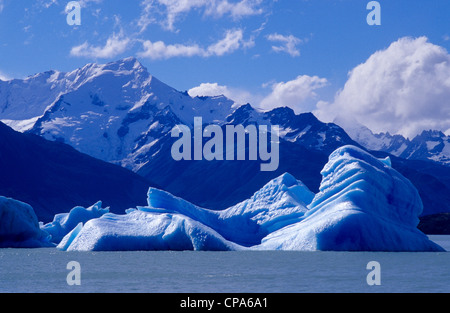 Les icebergs près de glacier Upsala. Lago Argentino. Le Parc National Los Glaciares. Province de Santa Cruz. La Patagonie. L'Argentine. Banque D'Images