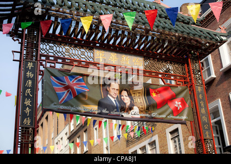 China Town célèbre le mariage de William et Kate Banque D'Images