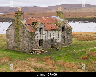 Abandonné Croft House, Isle Of Lewis, Scotland Banque D'Images