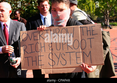 Une Occupy Wall Street Rally d'exhorter l'administration Obama de retour, y compris la législation de l'impôt un impôt américain sur Wall Street Banque D'Images