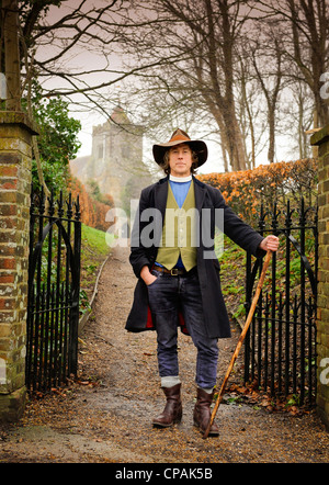 Rev Peter Owen Jones dans sa paroisse Firle avec le Diocèse de Chichester dans l'East Sussex, Royaume-Uni. Banque D'Images