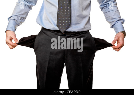 Man show sa poche vide Banque D'Images