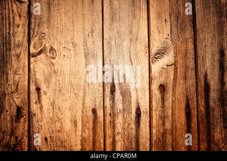 Planches en bois ancien et des ongles Banque D'Images