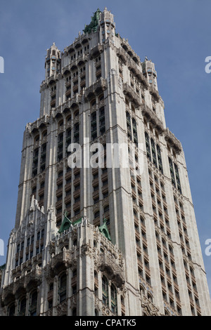 Woolworth Building, conçu par Cass Gilbert, au 233 Broadway à Manhattan, New York City Banque D'Images