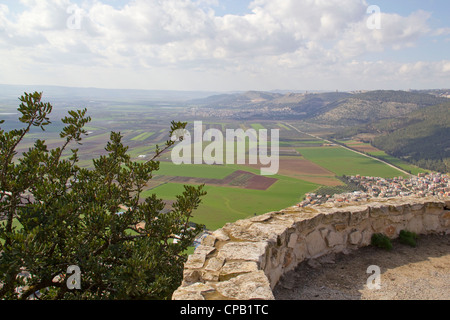 Vue depuis le mont Thabor.au nord d'Israël. Banque D'Images