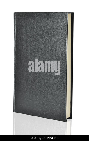 Album cartonné gris vide prêt pour couvrir de graphique ou de texte isolated on white Banque D'Images