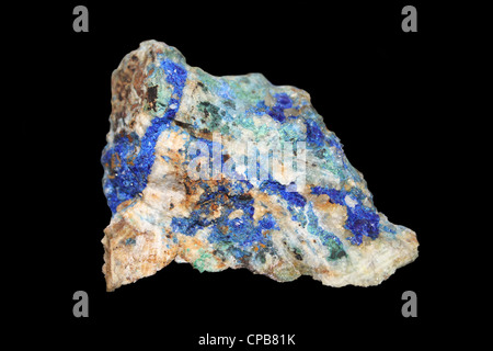Linarite - hydroxyde de cuivre du sulfate de plomb, Caldbeck Fells, Cumbria (Royaume-Uni) Banque D'Images