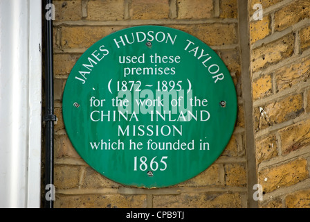 Marquage de plaques locaux utilisés au cours du xixe siècle par James Hudson Taylor et la china inland mission, Londres, Angleterre Banque D'Images