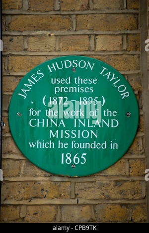 Marquage de plaques locaux utilisés au cours du xixe siècle par James Hudson Taylor et la china inland mission, Londres, Angleterre Banque D'Images