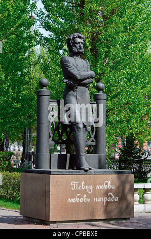 Poète russe Alexandre Pouchkine Monument Barnaul Sibérie Russie Banque D'Images