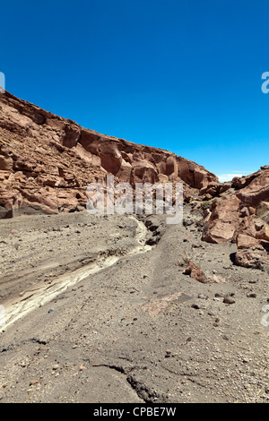 Quezala à distance le ravin, près de Talabra, Désert d'Atacama, Chili Banque D'Images