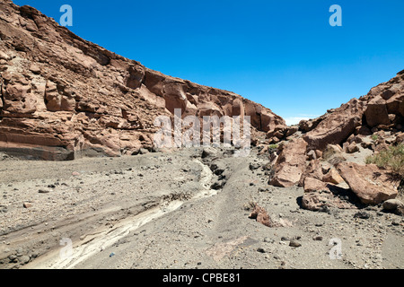 Quezala à distance le ravin, près de Talabra, Désert d'Atacama, Chili Banque D'Images