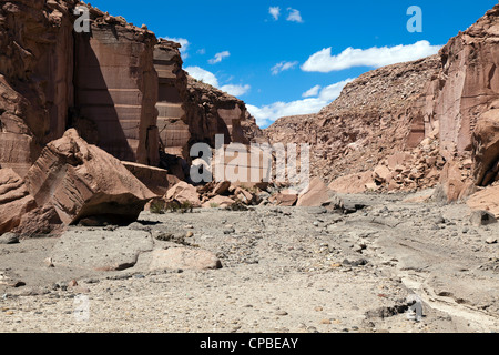 Quezala à distance le ravin, près de Talabra, Désert d'Atacama, Chili Banque D'Images