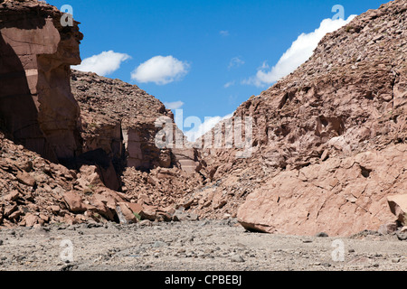 Quezala à distance le ravin, près de Talabra, Désert d'Atacama, Chili Banque D'Images