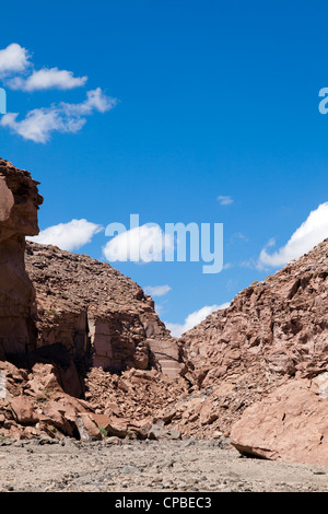 Quezala à distance le ravin, près de Talabra, Désert d'Atacama, Chili Banque D'Images