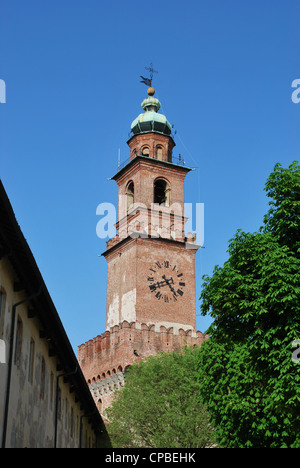 Tour Bramante, château Sforzesco, Vigevano, Pavie, Italie Banque D'Images