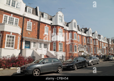 Vue générale des propriétés sur Gunterstone Road, Hammersmith et Fulham, London, W14 Banque D'Images