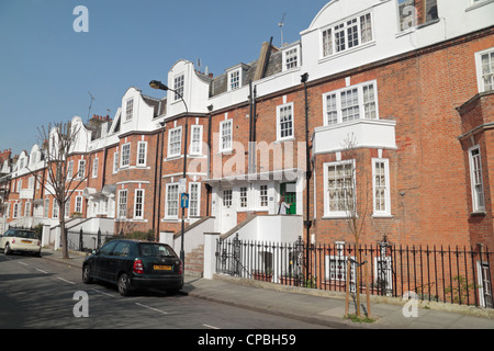 Vue générale des propriétés sur Gunterstone Road, Hammersmith et Fulham, London, W14 Banque D'Images