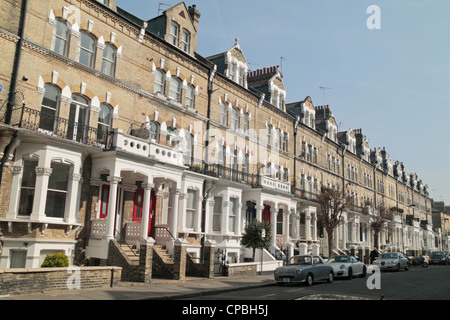 Vue générale des propriétés sur Gunterstone Road, Hammersmith et Fulham, London, W14 Banque D'Images