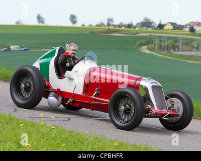 Vintage avant guerre race car Maserati 8CM à partir de 1933 au Grand Prix de Mutschellen, SUI le Avril 29, 2012. Banque D'Images