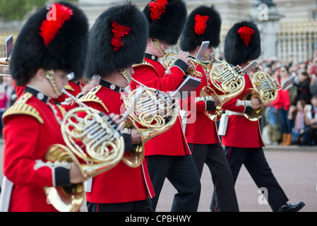 Grenadier guards band à Buckingham Palace, Londres. L'Angleterre. Banque D'Images