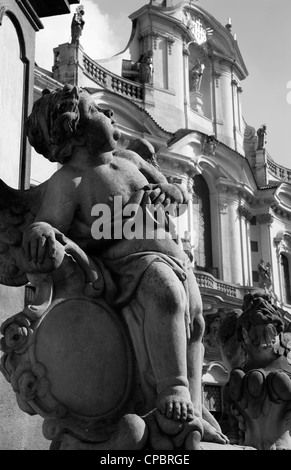 Angel à partir de Prague - Trinity baroque - colonne à Lesser Town Square, 1713, par Giovanni Batista Alliprandi Banque D'Images