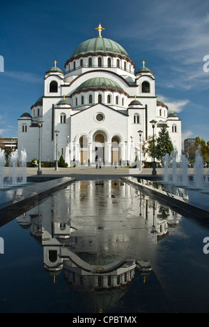 Sveti Sava, la plus grande cathédrale orthodoxe dans le monde entier, Belgrade, Serbie Banque D'Images