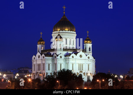 La Cathédrale de Christ le Sauveur (plus grande église chrétienne orthodoxe dans le monde) à Moscou, Russie Banque D'Images