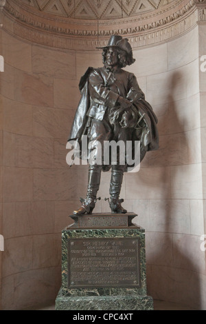 Boston Public Library sculpture Henry Vane Banque D'Images