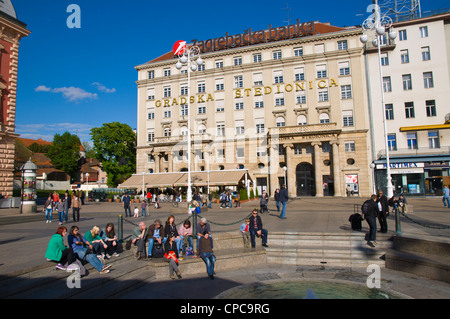 Le Trg Bana Jelačića Jelacic Zagreb Croatie Europe Banque D'Images