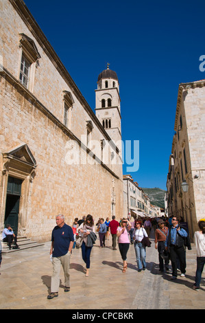 La rue principale Stradun Grad la vieille ville La ville de Dubrovnik Istrie Croatie Europe Banque D'Images