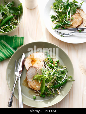 Salade de porc à plaques Banque D'Images