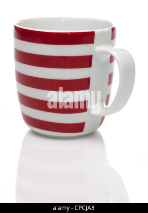 Mug à rayures rouge et blanc Banque D'Images