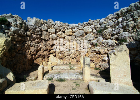 Temple Ggantija, UNESCO World Heritage Site, Xaghra, GOZO, Malte, Méditerranée, Europe Banque D'Images