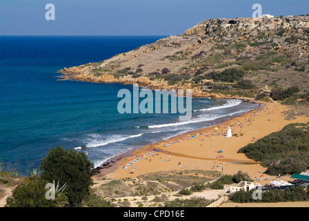 Ramla Bay, Gozo, Malte, Méditerranée, Europe Banque D'Images