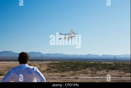 Chevalier blanc du Virgin Galactic Spaceship 2, 2 avec Upham, New Mexico, USA Banque D'Images